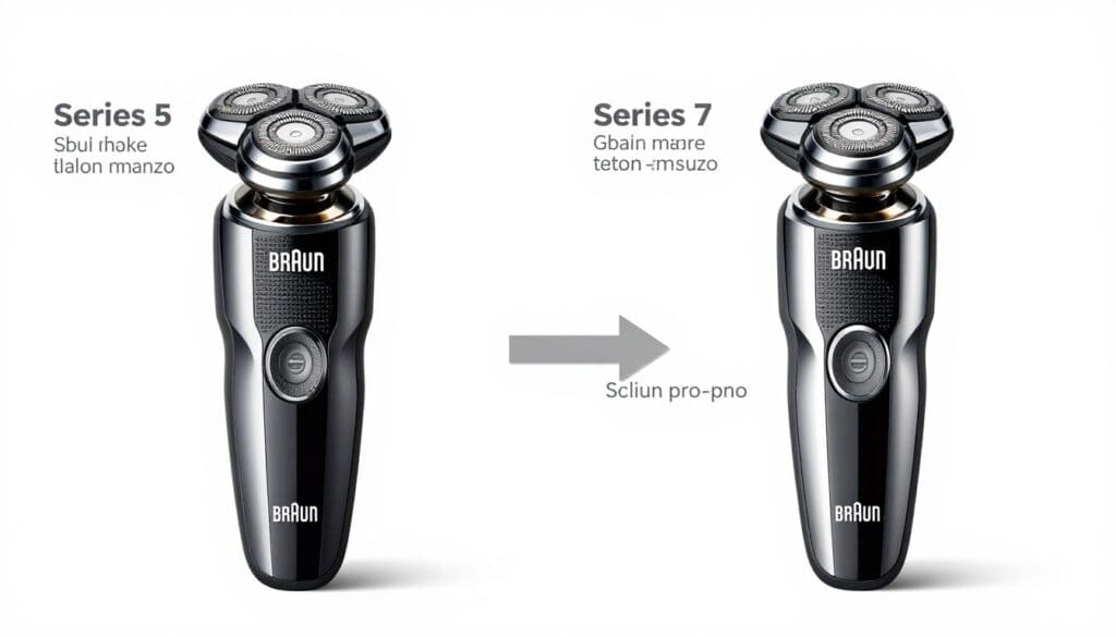 Braun Series 5 and Series 7 feature comparison visual