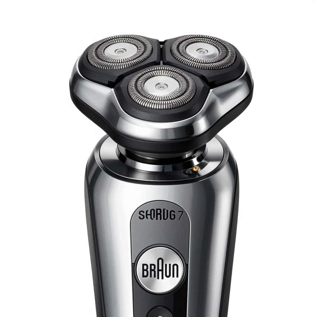 Braun Series 7 electric shaver close-up view Braun Series 7 electric shaver close-up view