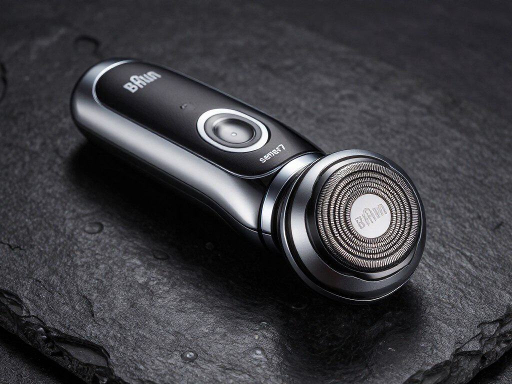 Braun Series 7 electric shaver premium design showcase