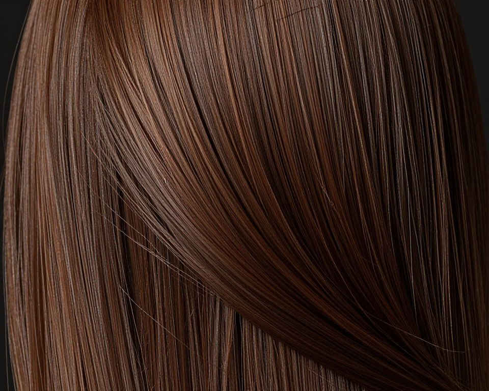 Close-up showing smooth, frizz-free straight hair after curl cream application