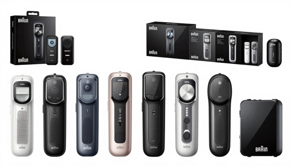 Different Braun Series 7 model variations displayed Different Braun Series 7 model variations displayed