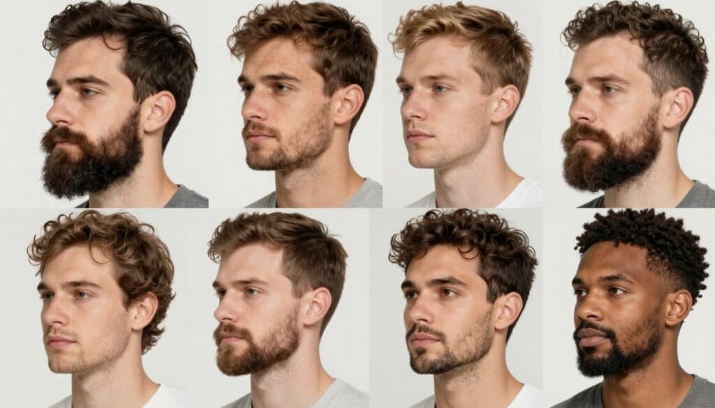 Different men with various beard types and grooming needs Different men with various beard types and grooming needs