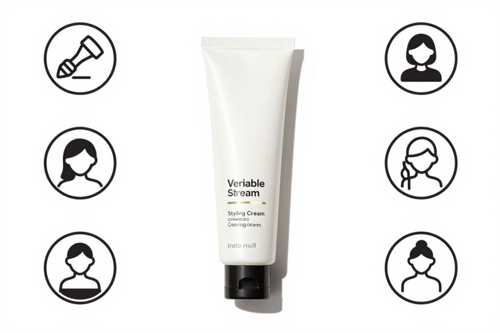 Multi-purpose styling cream for straight hair with heat protection