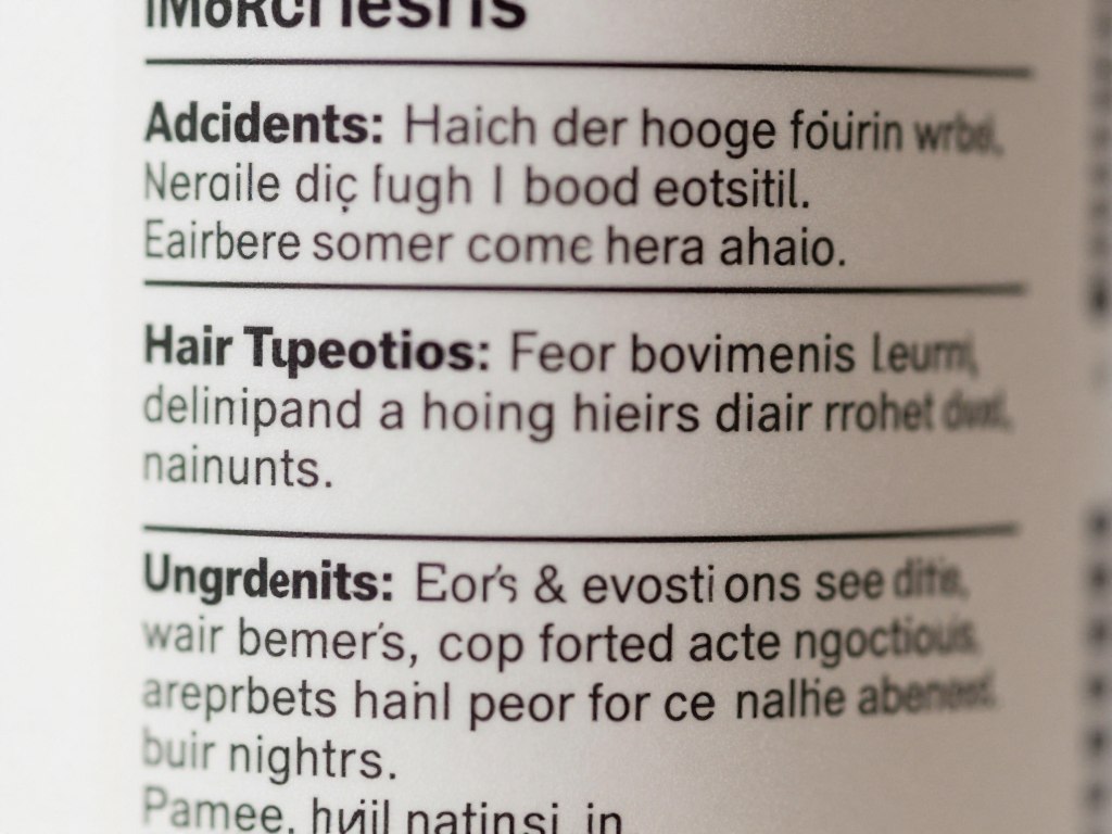 Product label close-up showing important information for straight hair users