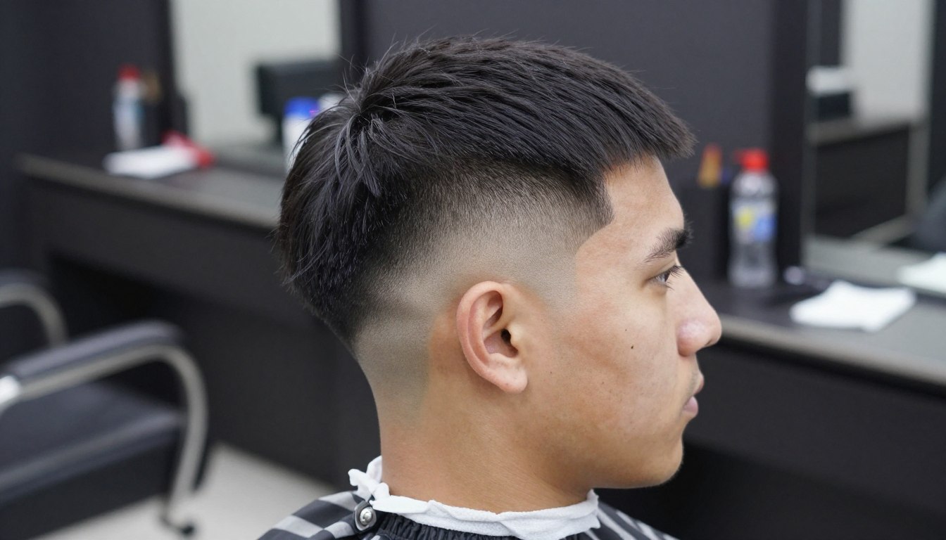 Professional skin fade haircut showcasing clean gradient from skin to longer hair on top