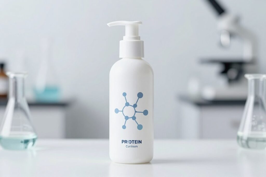 Protein-enriched curl cream with amino acids for fine straight hair
