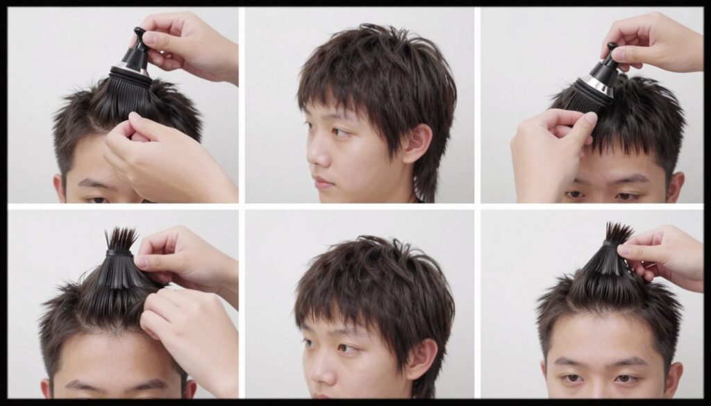 applying styling product to mullet hair step by step applying styling product to mullet hair step by step