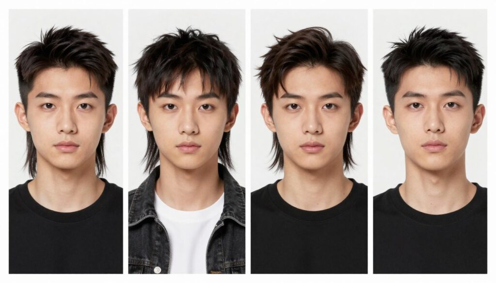 different age groups wearing age-appropriate mullet styles different age groups wearing age-appropriate mullet styles